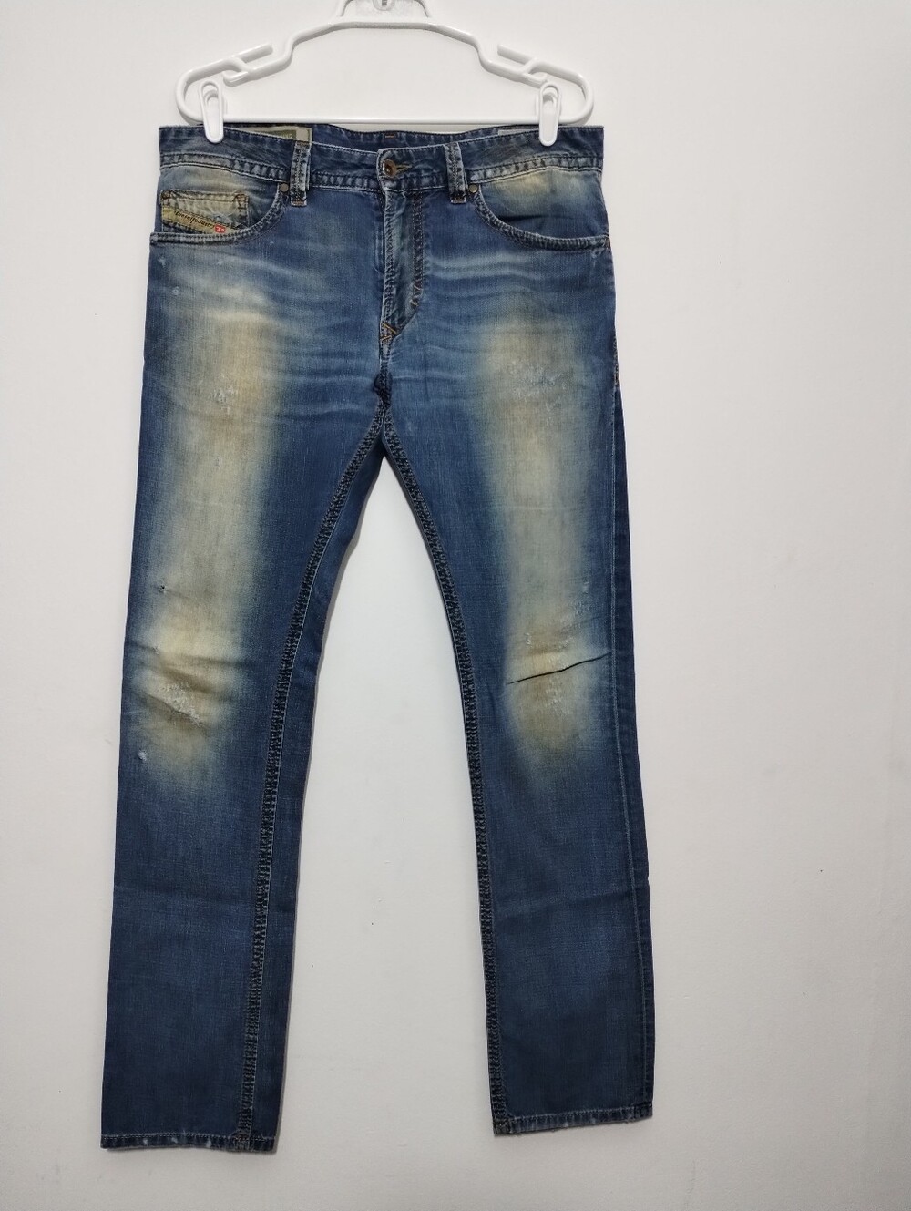 Diesel Thavar Slim Skinny Mens 32 Distressed Denim Pants